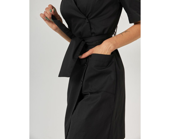 Зображення 6 Медичний жіночий халат Токіо на гудзиках чорний р. 42, "БІЛИЙ ХАЛАТ" 162-321-677, Розмір: 42, Цвет: чорний