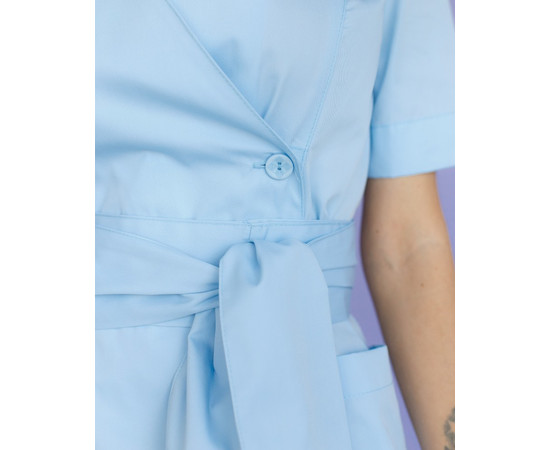 Зображення 6 Медичний жіночий халат Токіо на гудзиках блакитний р. 40, "БІЛИЙ ХАЛАТ" 162-462-677, Розмір: 40, Цвет: лазурный
