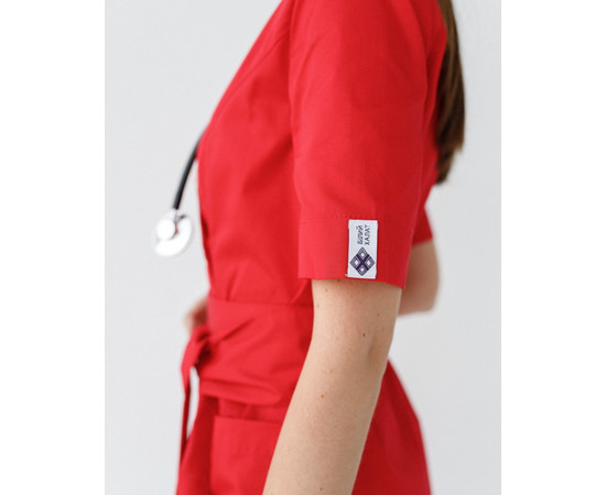 Зображення 6 Медичний жіночий халат Токіо на гудзиках червоний р. 40, "БІЛИЙ ХАЛАТ" 162-339-677, Розмір: 40, Цвет: червоний