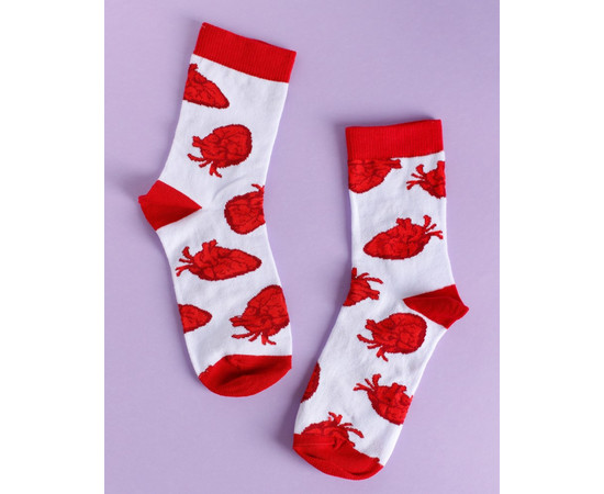 Изображение 6 Медицинские носки с принтом Сердца р. 36-40, "БЕЛЫЙ ХАЛАТ" 143-420-878, Размер: 36-40, Цвет: белый