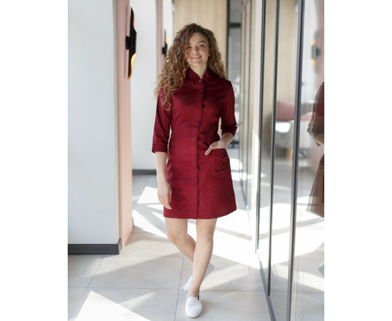 Изображение 6 Медицинский халат женский Сакура марсала р. 42, "БЕЛЫЙ ХАЛАТ" 160-326-678, Размер: 42, Цвет: марсала