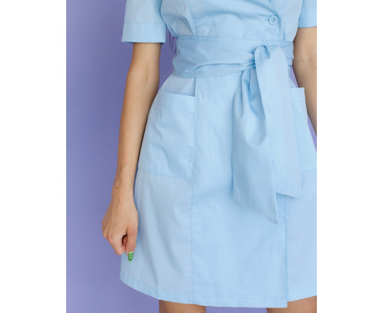 Зображення 7 Медичний жіночий халат Токіо на гудзиках блакитний р. 48, "БІЛИЙ ХАЛАТ" 162-462-677, Розмір: 48, Цвет: лазурный