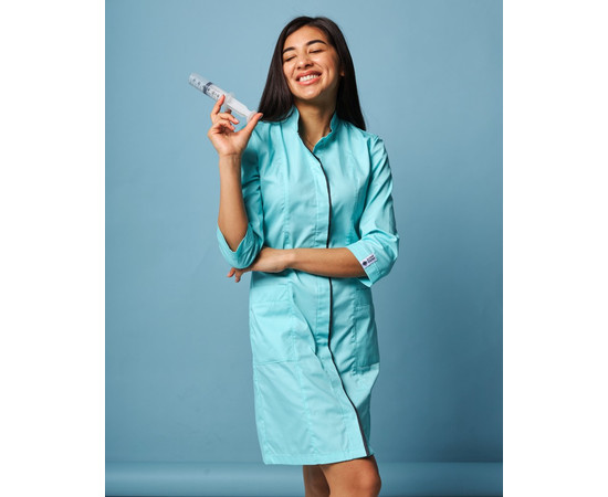 Зображення 7 Медичний жіночий халат Сакура м'ятний-сірий р. 42, "БІЛИЙ ХАЛАТ" 160-356-678, Розмір: 42, Цвет: м'ятний-сірий