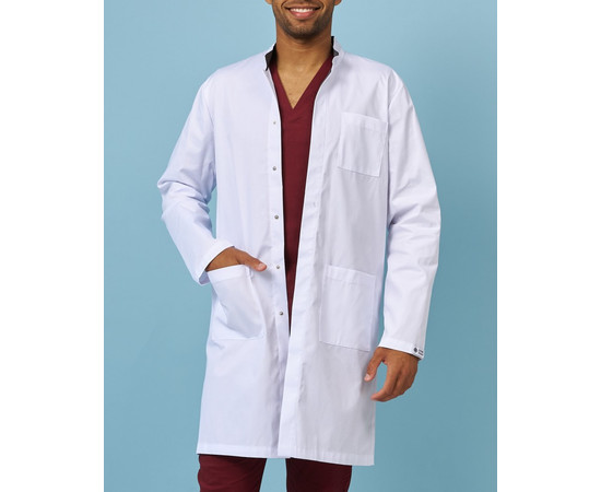 Зображення 6 Халат медичний чоловічий Амстердам білий-сірий р. 56, "БІЛИЙ ХАЛАТ" 154-366-679, Розмір: 56, Цвет: білий