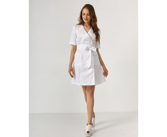 Изображение 7 Медицинский халат женский Токио на пуговицах белый р. 46, "БЕЛЫЙ ХАЛАТ" 162-324-677, Размер: 46, Цвет: белый