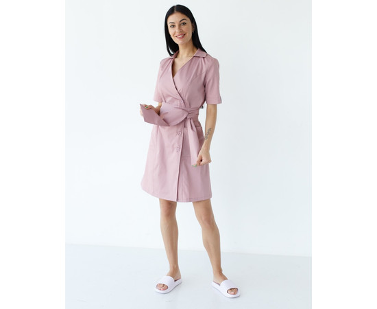 Зображення 8 Медичний жіночий халат Токіо на гудзиках попільно-рожевий р. 44, "БІЛИЙ ХАЛАТ" 162-429-677, Розмір: 44, Цвет: рожевий