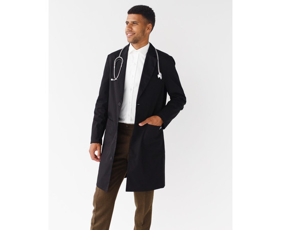 Изображение 8 Халат медицинский мужской Киев черный р. 56, "БЕЛЫЙ ХАЛАТ" 403-321-677, Размер: 56, Цвет: черный