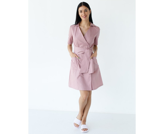 Зображення 9 Медичний жіночий халат Токіо на гудзиках попільно-рожевий р. 44, "БІЛИЙ ХАЛАТ" 162-429-677, Розмір: 44, Цвет: рожевий
