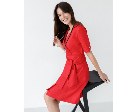 Зображення 9 Медичний жіночий халат Токіо на гудзиках червоний р. 48, "БІЛИЙ ХАЛАТ" 162-339-677, Розмір: 48, Цвет: червоний