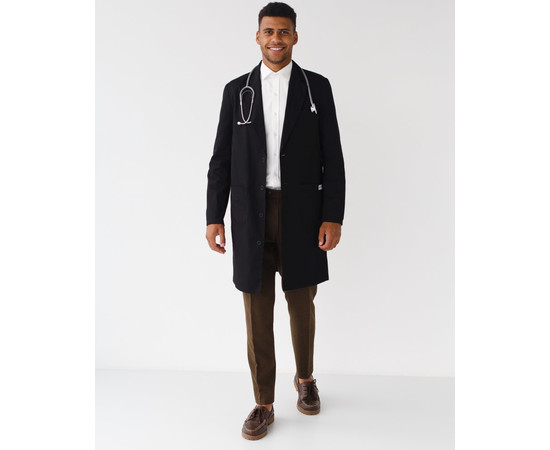 Зображення 9 Халат медичний чоловічий Київ чорний р. 52, "БІЛИЙ ХАЛАТ" 403-321-677, Розмір: 52, Цвет: чорний