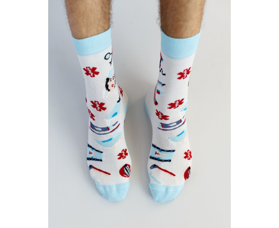 Зображення 2 Медичні шкарпетки з принтом Кадуцей (молочні) р. 41-44, "БІЛИЙ ХАЛАТ" 143-370-836, Розмір: 41-44, Цвет: молочний