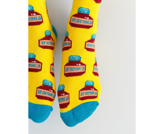 Зображення 2 Медичні шкарпетки з принтом Зеленка р. 41-44, "БІЛИЙ ХАЛАТ" 143-350-833, Розмір: 41-44, Цвет: зелений