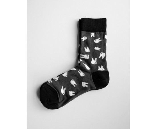 Зображення 3 Медичні шкарпетки з принтом Зубики (темно-сірі) р. 41-44, "БІЛИЙ ХАЛАТ" 143-408-834, Розмір: 41-44, Цвет: сірий