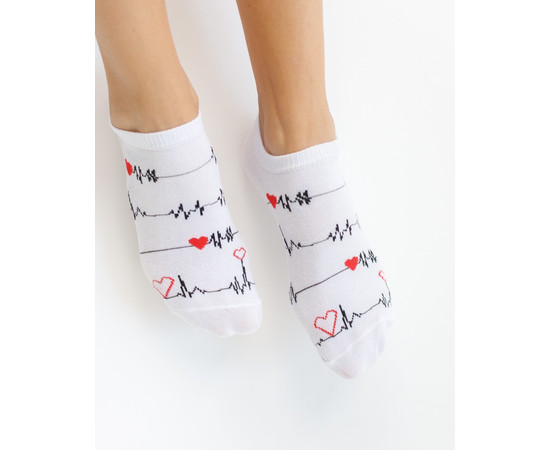 Зображення 2 Медичні шкарпетки сліди з принтом Кардіо р. 36-40, "БІЛИЙ ХАЛАТ" 144-420-817