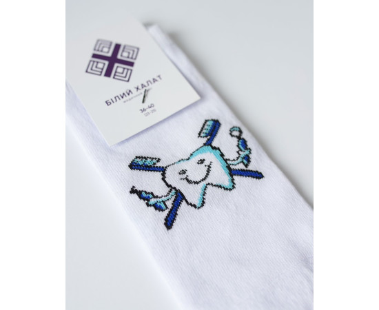 Зображення 2 Медичні шкарпетки сліди з принтом Teeth р. 36-40, "БІЛИЙ ХАЛАТ" 144-372-618