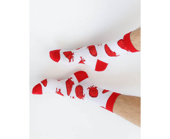 Зображення 3 Медичні шкарпетки із принтом Серця р. 41-44, "БІЛИЙ ХАЛАТ" 143-420-878, Розмір: 41-44, Цвет: білий
