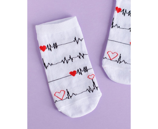 Зображення 3 Медичні шкарпетки сліди з принтом Кардіо р. 36-40, "БІЛИЙ ХАЛАТ" 144-420-817