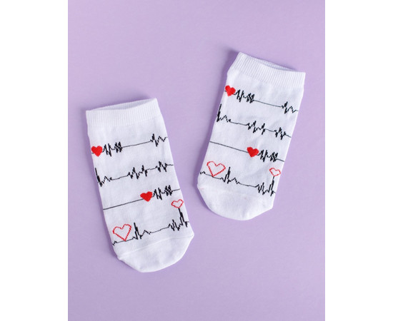 Зображення 4 Медичні шкарпетки сліди з принтом Кардіо р. 36-40, "БІЛИЙ ХАЛАТ" 144-420-817