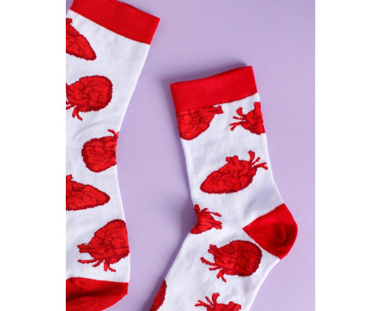Зображення 4 Медичні шкарпетки із принтом Серця р. 41-44, "БІЛИЙ ХАЛАТ" 143-420-878, Розмір: 41-44, Цвет: білий