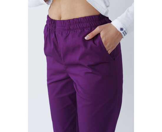 Изображение 3 Медицинские женские брюки Наоми (Cotton Elite) фиолетовые р. 42, "БЕЛЫЙ ХАЛАТ" 341-335-917, Размер: 42, Цвет: фиолетовый