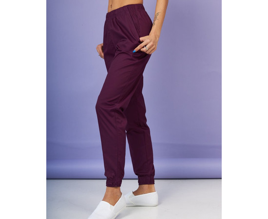 Изображение 3 Медицинские штаны женские джоггеры фиолетовые р. 48, "БЕЛЫЙ ХАЛАТ" 303-335-730, Размер: 48, Цвет: фиолетовый