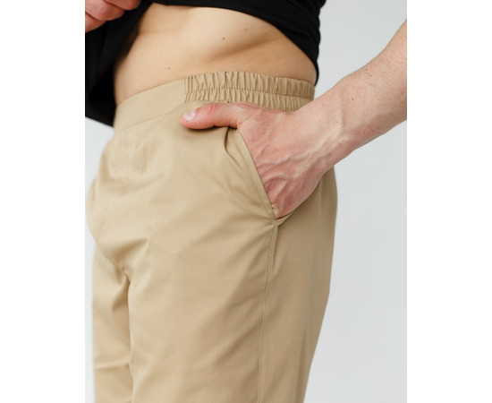 Изображение 3 Медицинские штаны мужские джоггеры песочные р. 56, "БЕЛЫЙ ХАЛАТ" 342-323-758, Размер: 56, Цвет: песочный
