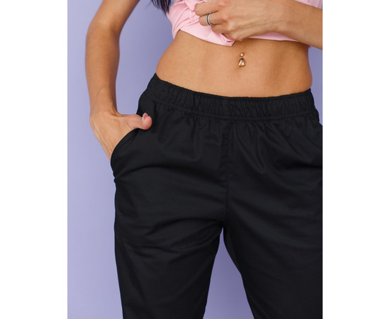 Зображення 3 Медичні штани жіночі джоггери чорні р. 48, "БІЛИЙ ХАЛАТ" 303-321-730, Розмір: 48, Цвет: чорний