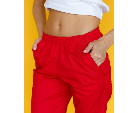 Зображення 4 Медичні штани жіночі джоггери червоні р. 40, "БІЛИЙ ХАЛАТ" 303-339-730, Розмір: 40, Цвет: червоний