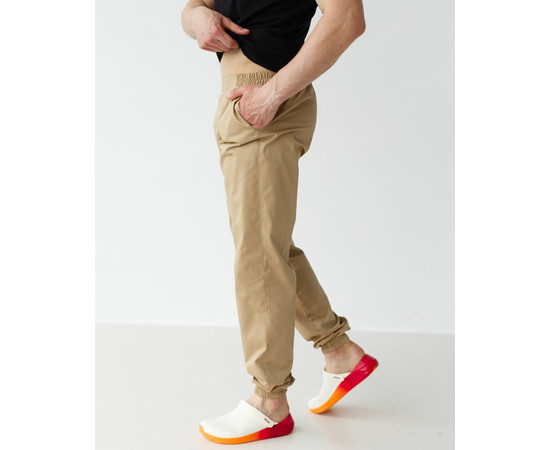 Изображение 6 Медицинские штаны мужские джоггеры песочные р. 56, "БЕЛЫЙ ХАЛАТ" 342-323-758, Размер: 56, Цвет: песочный