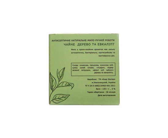 Зображення 2 Мило антибактеріальне Soap Stories "Чайне дерево та Евкаліпт", 100 г