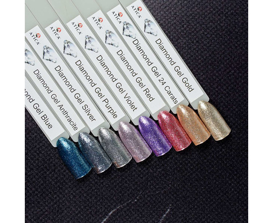 Зображення 3 Гель паста Atica Diamond Silver, 5 мл (баночка), Об'єм (мл, г): 5, Колір: Silver