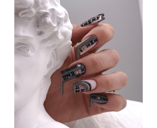 Изображение 5 Nails Of The Night Cocktails gel Manhattan – черный с голографик шимером светоотражающий гель-лак для ногтей, 10 мл, Объем (мл, г): 10, Цвет: Manhattan