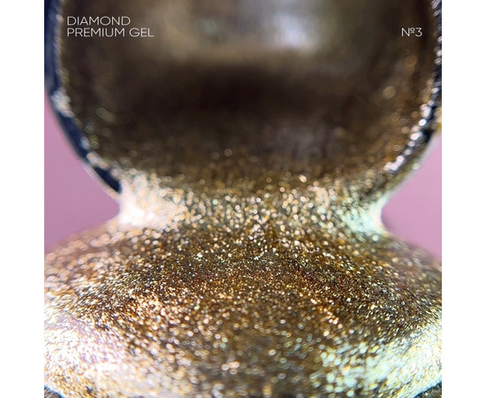 Изображение 3 Nails Of The Night Diamond Premium gel №03 – золотой гель-лак с мелкой металлической поталью для ногтей, 5 мл, Объем (мл, г): 5, Цвет: 03