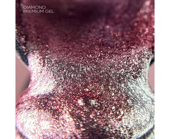 Зображення 3 Nails Of The Night Diamond Premium gel №04 – розово-золотий гель-лак із дрібною металевою поталлю для нігтів, 5 мл, Об'єм (мл, г): 5, Колір: 04