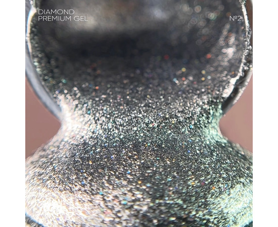 Зображення 3 Nіils Of The Night Diamond Premium gel №02 – срібний голографік гель-лак з дрібною металевою поталлю для нігтів, 5 мл, Об'єм (мл, г): 5, Колір: 02
