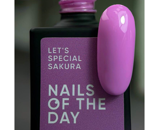 Изображение 4 Nails Of The Day Let's special Sakura – особый фиолетово-пастельный/бледно-фиолетовый гель-лак для ногтей, перекрывается в один слой, 10 мл, Объем (мл, г): 10, Цвет: Sakura
