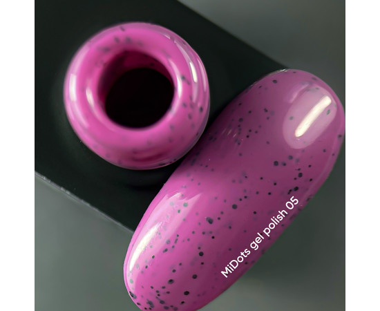 Зображення 2 Nails Of The Day MiDots gel polish №05 – малиновий гель-лак із чорними крапочками для нігтів, 10 мл, Об'єм (мл, г): 10, Колір: 05