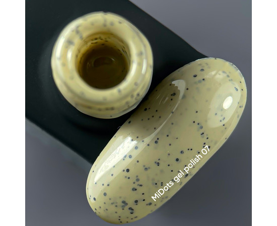 Изображение 2 Nails Of The Day MiDots gel polish №07 – молочно-фисташковый гель-лак с черными точечками для ногтей, 10 мл, Объем (мл, г): 10, Цвет: 07