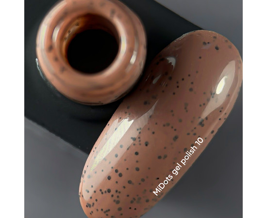 Изображение 2 Nails Of The Day MiDots gel polish №10 – светло-коричневый гель-лак с черными точечками для ногтей, 10 мл, Объем (мл, г): 10, Цвет: 10