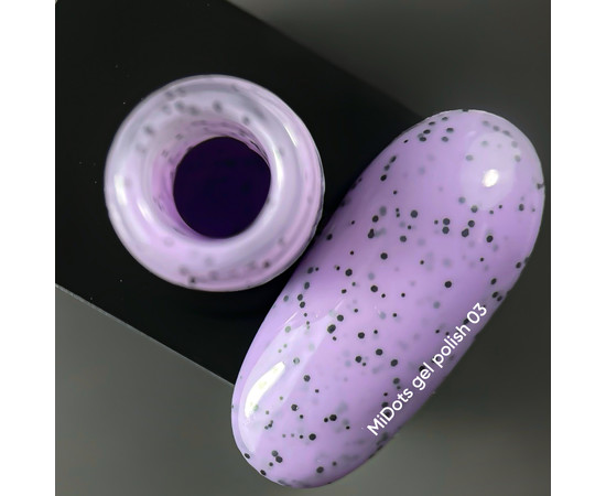 Зображення 2 Nails Of The Day MiDots gel polish №03 – ліловий гель-лак із чорними крапочками для нігтів, 10 мл, Об'єм (мл, г): 10, Колір: 03