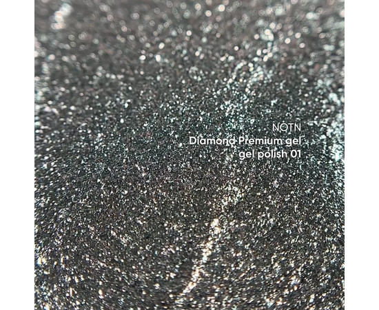 Зображення 4 Nails Of The Night Diamond Premium gel №01 – срібний гель-лак з дрібною металевою поталлю для нігтів, 5 мл, Об'єм (мл, г): 5, Колір: 01