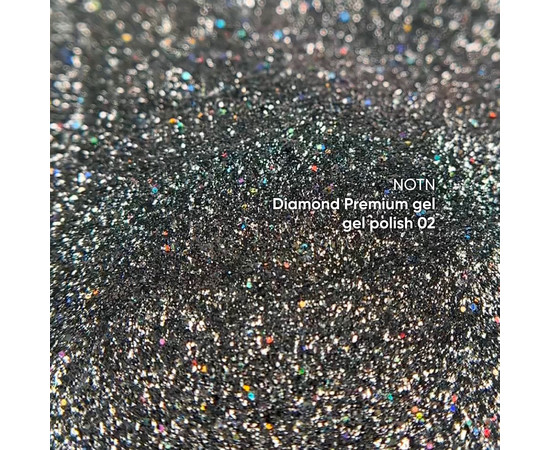 Зображення 4 Nіils Of The Night Diamond Premium gel №02 – срібний голографік гель-лак з дрібною металевою поталлю для нігтів, 5 мл, Об'єм (мл, г): 5, Колір: 02