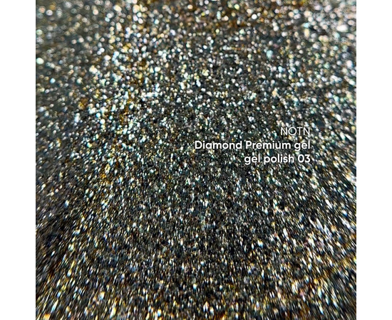 Изображение 4 Nails Of The Night Diamond Premium gel №03 – золотой гель-лак с мелкой металлической поталью для ногтей, 5 мл, Объем (мл, г): 5, Цвет: 03
