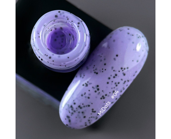 Изображение 2 Nails Of The Day MiDots gel polish №04 – светло-лиловый гель-лак с черными точечками для ногтей, 10 мл, Объем (мл, г): 10, Цвет: 04