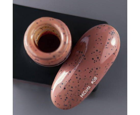 Зображення 2 Nails Of The Day MiDots gel polish №08 – цегляний гель-лак із чорними крапочками для нігтів, 10 мл, Об'єм (мл, г): 10, Колір: 08