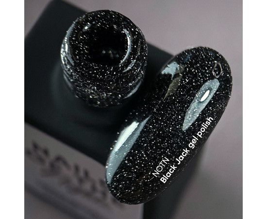 Изображение 2 Nails Of The Night Cocktails gel Black Jack – черный с серебряным шимером светоотражающий гель-лак для ногтей, 10 мл, Объем (мл, г): 10, Цвет: Black Jack