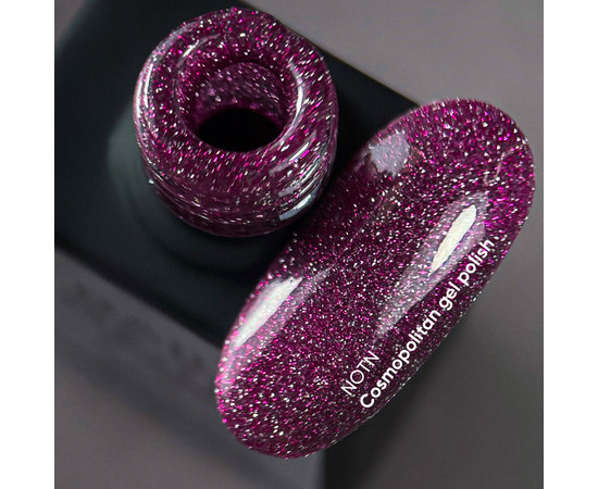 Изображение 2 Nails Of The Night Cocktails gel Cosmopolitan – темно-розовый светоотражающий гель-лак для ногтей, 10 мл, Объем (мл, г): 10, Цвет: Cosmopolitan