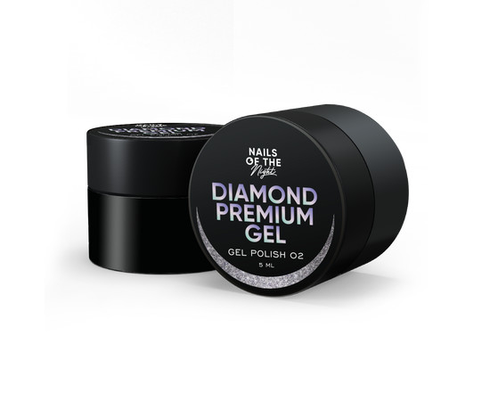 Зображення 2 Nіils Of The Night Diamond Premium gel №02 – срібний голографік гель-лак з дрібною металевою поталлю для нігтів, 5 мл, Об'єм (мл, г): 5, Колір: 02