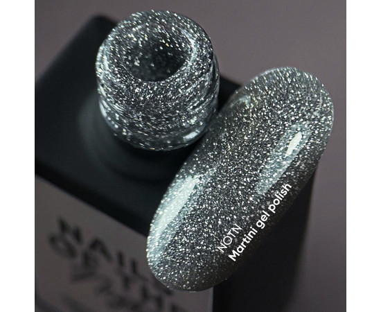 Изображение 2 Nails Of The Night Cocktails gel Martini – серебряный светоотражающий гель-лак для ногтей, 10 мл, Объем (мл, г): 10, Цвет: Martini