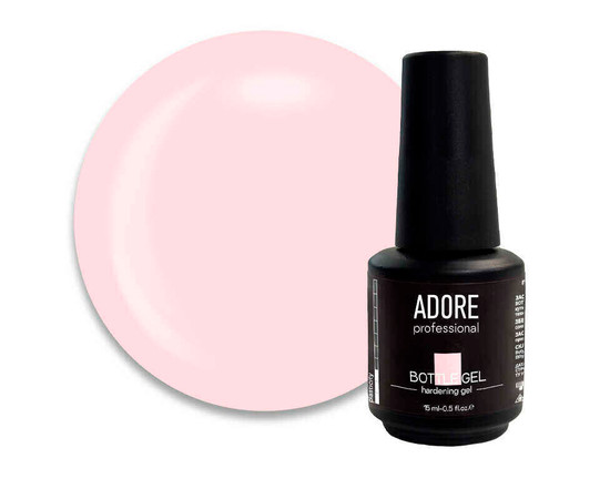 Зображення  Гель камуфлирующий Adore Professional Bottle Gel Milky Pink для укрепления ногтей, молочно-розовый, 15 мл, Об'єм (мл, г): 15, Колір: Milky Pink